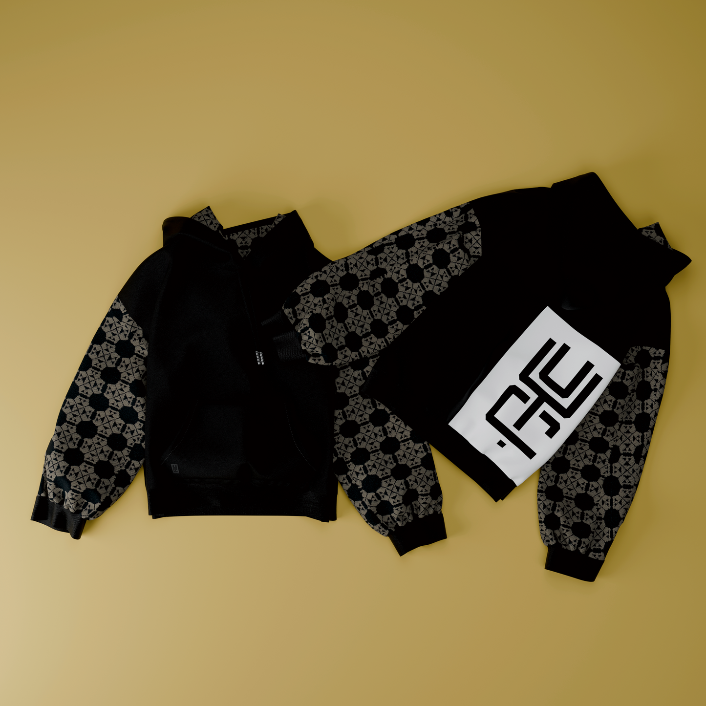 Sudadera con capucha Cresta (negro azabache)